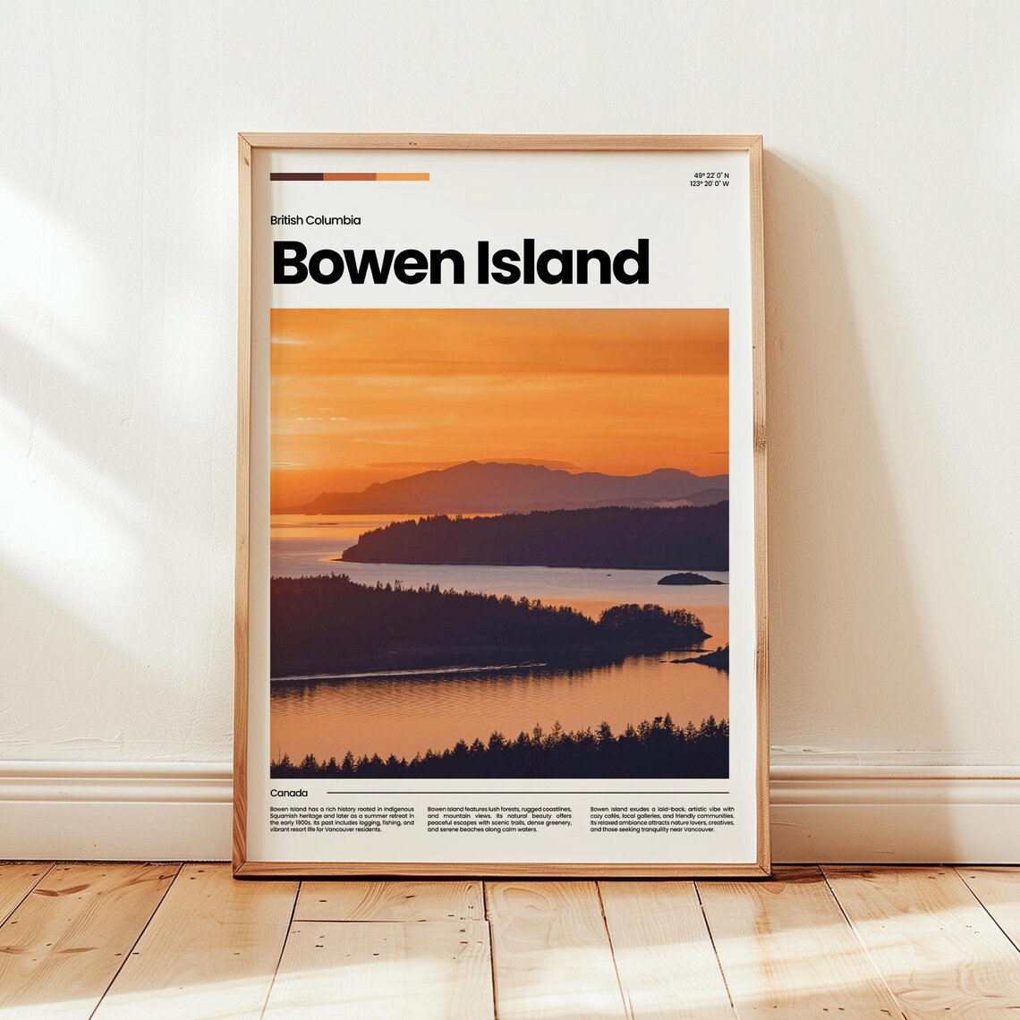 Bowen Island Poster Print Photo Wall Art Canada Travel Gift