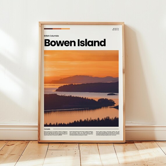 Bowen Island British Columbia Canada Sunset Coastal View Poster