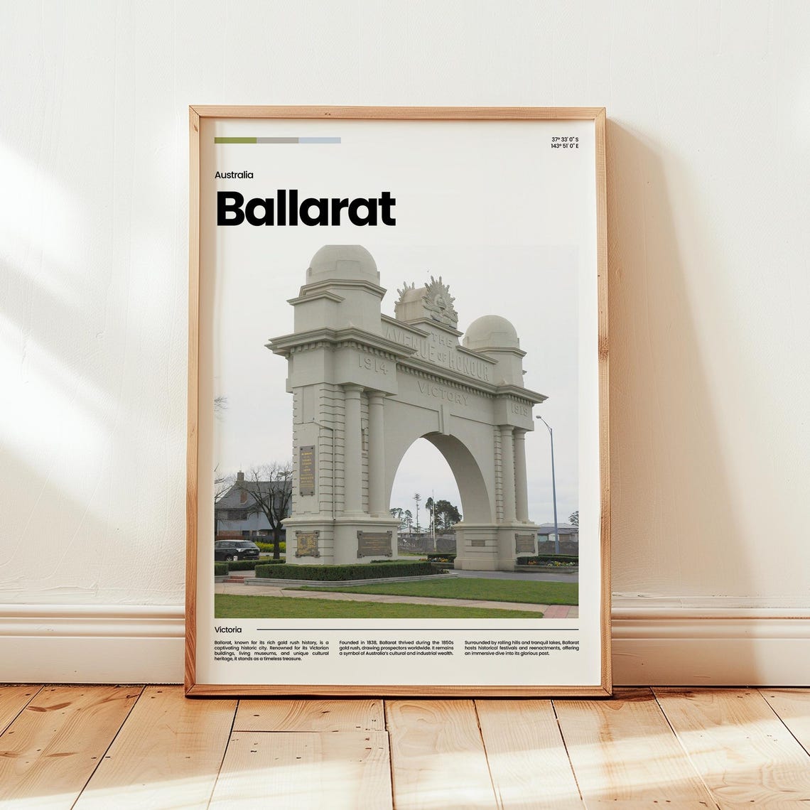 Ballarat Travel Poster, Australia Gift