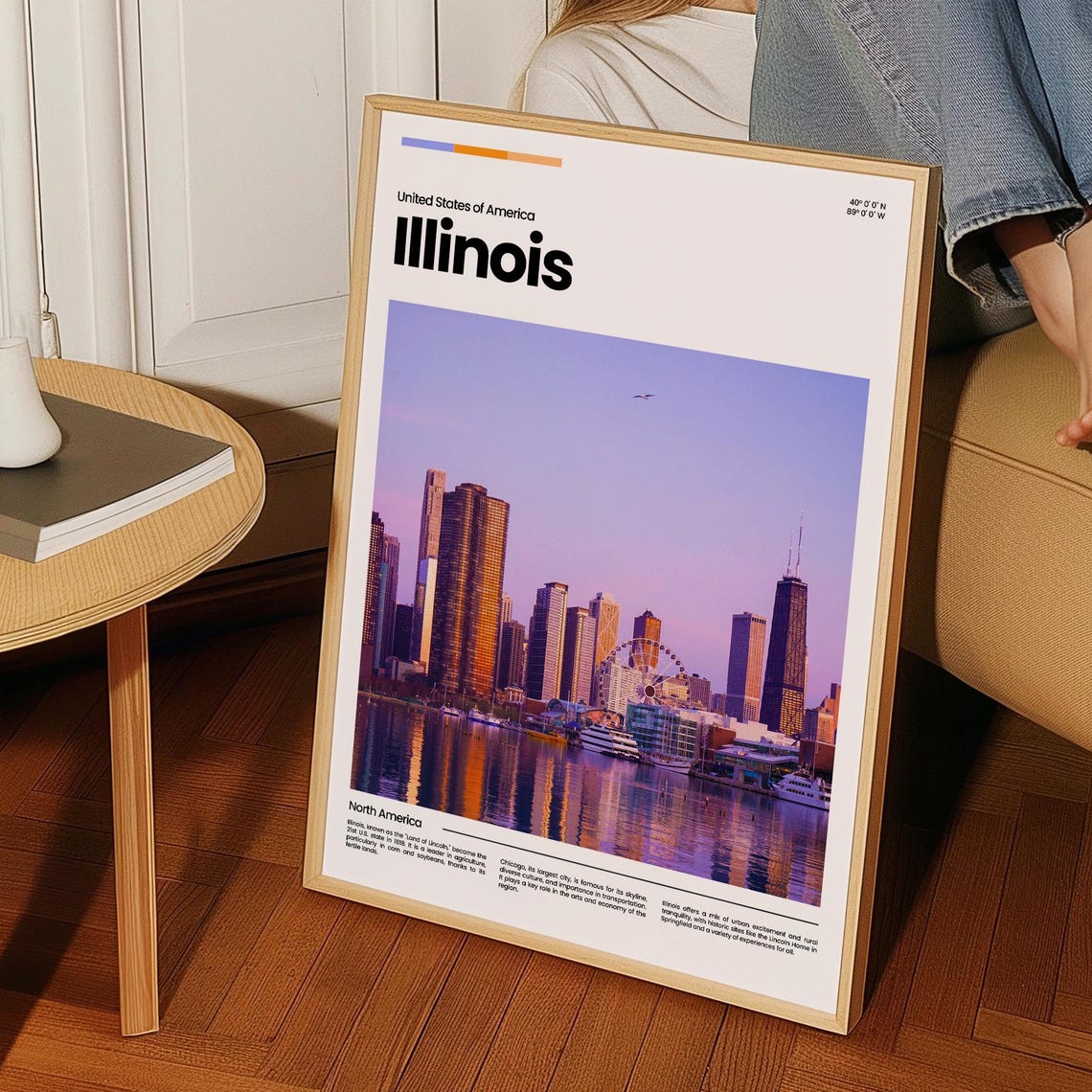 Illinois Travel Poster Illinois Poster Illinois Photo Poster Illinois Art Print Illinois Art Usa Poster Usa Travel Poster Travel Gift - Image 3
