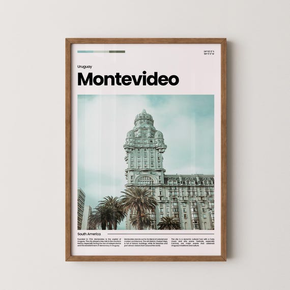 Montevideo Travel Poster Montevideo Poster Montevideo Photo Poster Montevideo Print South America Poster Uruguay Poster Travel Gift