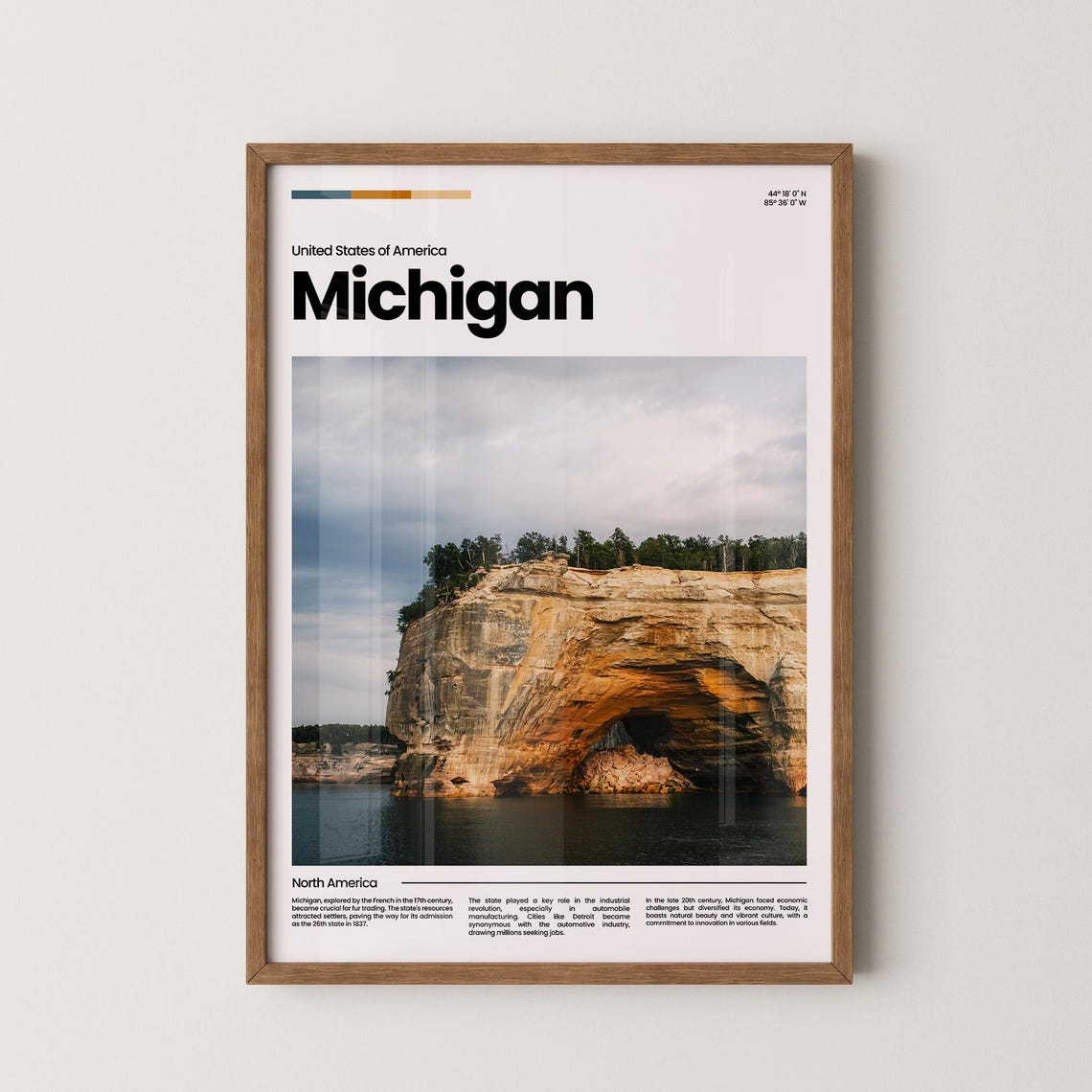 Michigan Travel Poster Michigan Poster Michigan Photo Poster Michigan Art Print Michigan Art Usa Poster Usa Travel Poster Travel Gift