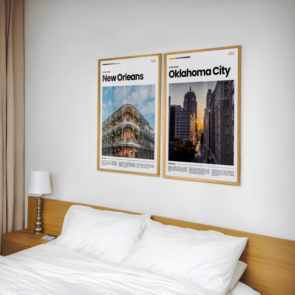 Oklahoma City Sunset Downtown Street Skyscrapers Golden Hour Poster - Image 2