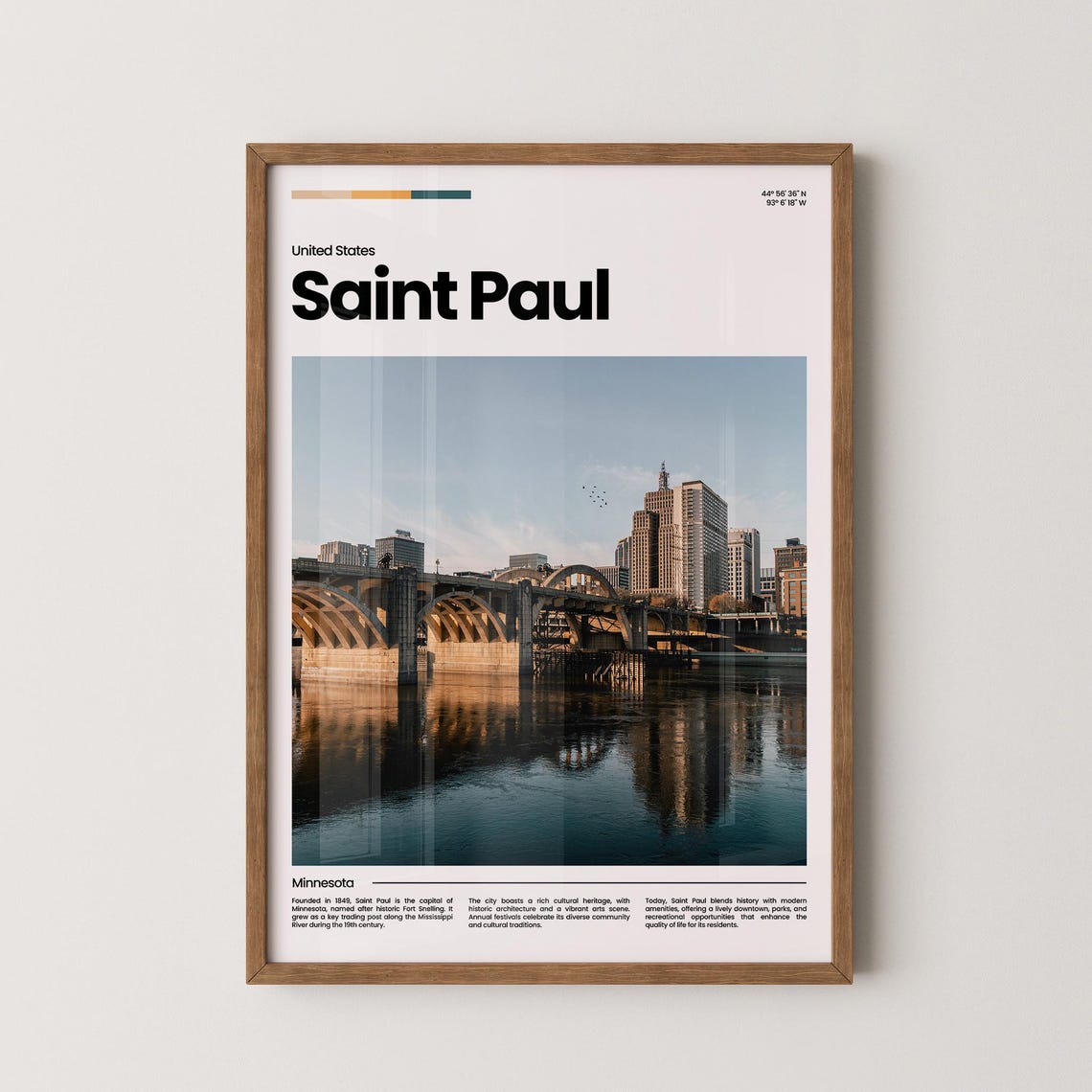 Saint Paul Travel Poster Saint Paul Poster Saint Paul Photo Poster Saint Paul Art Print Usa Poster Minnesota Travel Poster Travel Gift