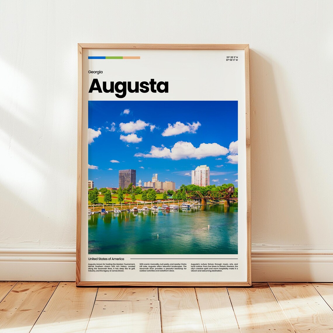 Augusta Poster Print Photo Wall Art Georgia Travel Gift
