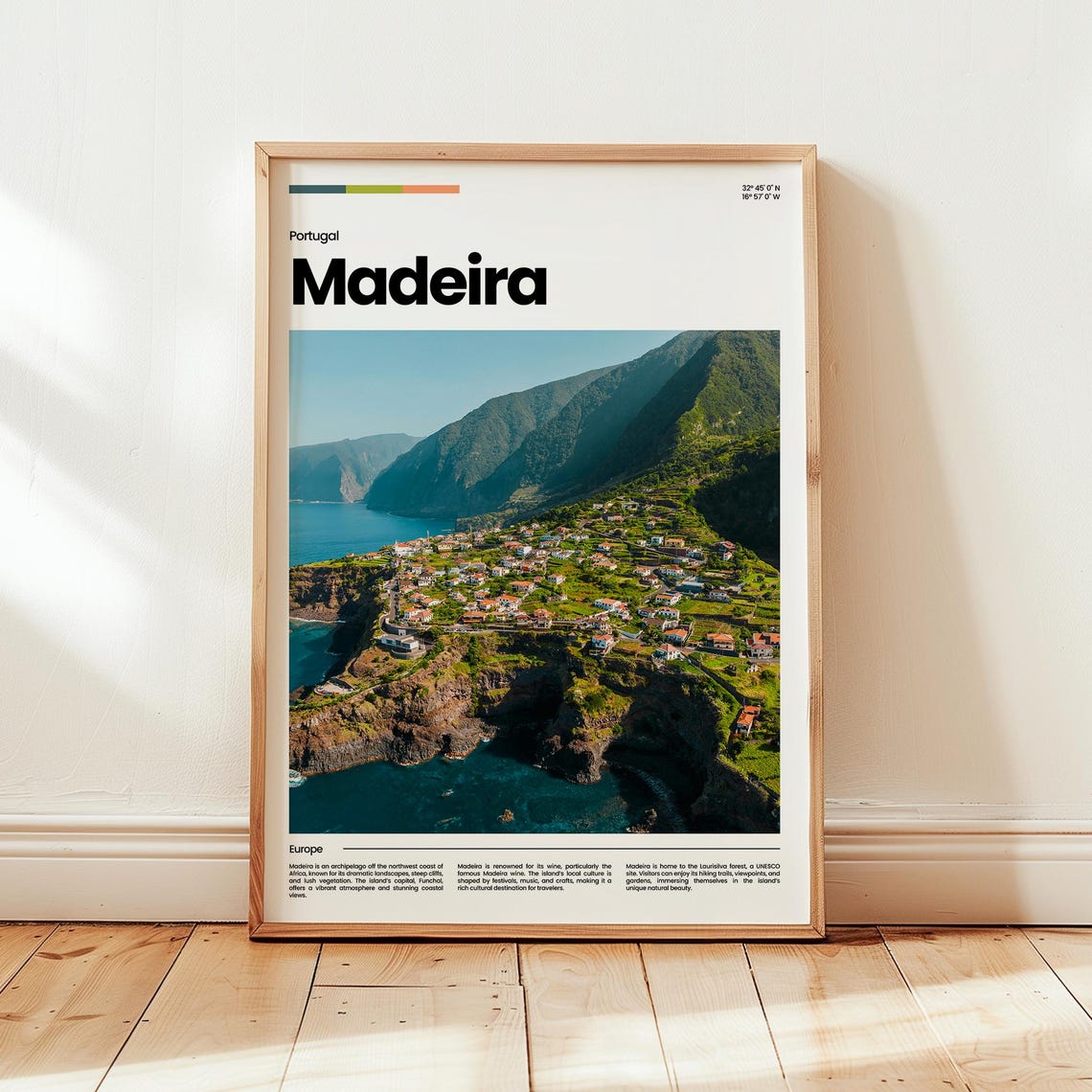 Madeira Poster Print Photo Wall Art Portugal Travel Gift