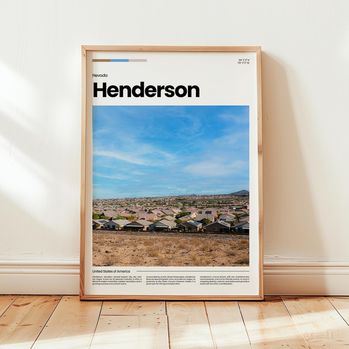 Henderson Nevada Desert Suburb Aerial Photo Travel Wall Poster