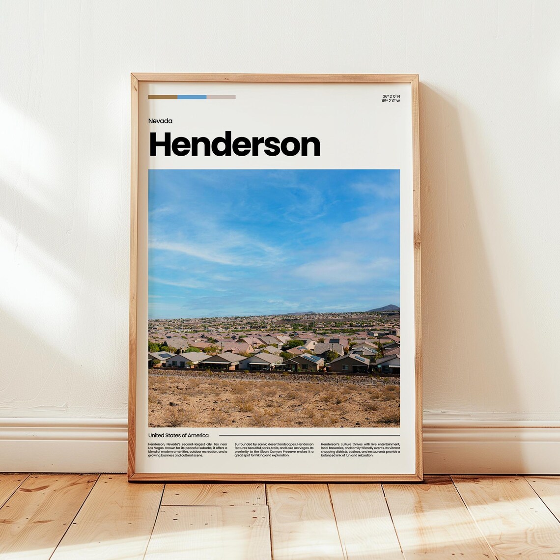 Henderson Poster Print Photo Wall Art Nevada Travel Gift