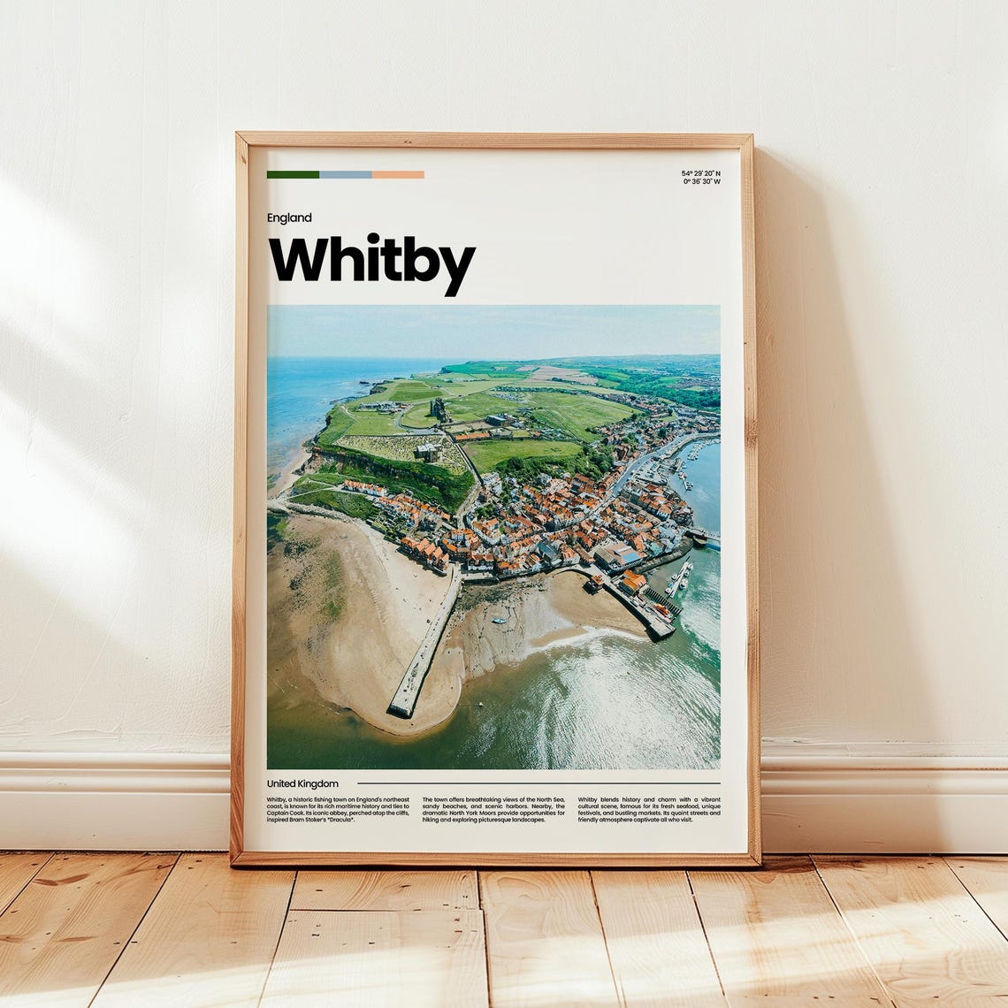 Whitby Harbor Abbey Aerial England United Kingdom Photo Poster