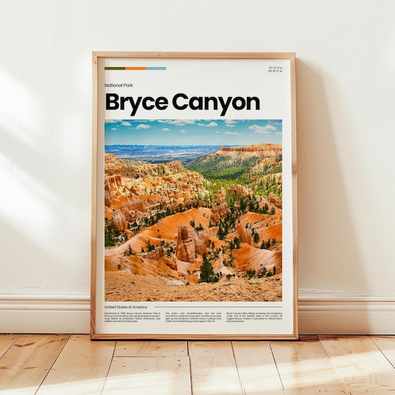 Bryce Canyon National Park Poster Hoodoos Amphitheater Utah View