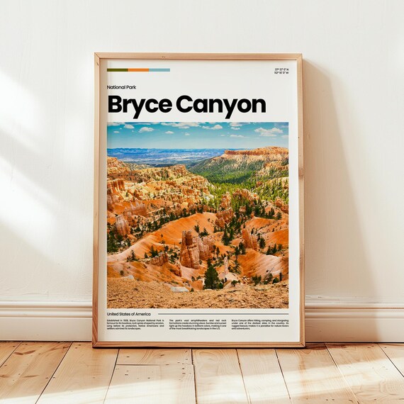Bryce Canyon National Park Poster Photo America Print Travel Gift