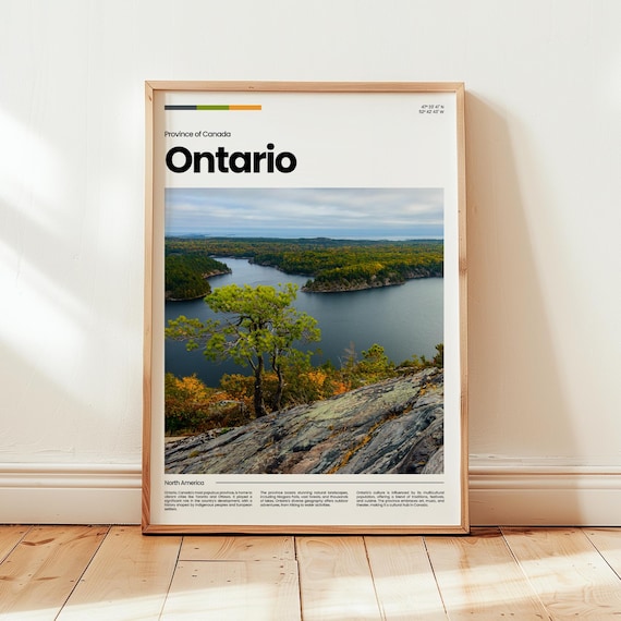 Ontario Canada Landscape Poster Autumn Lake Forest Photo Gift