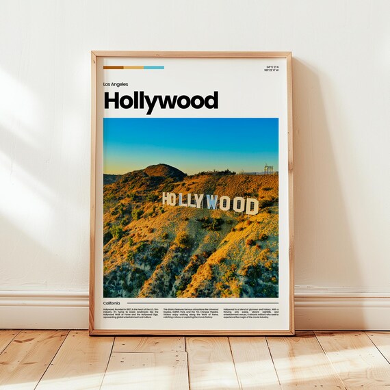 Hollywood Poster Print Photo Wall Art Travel Gift