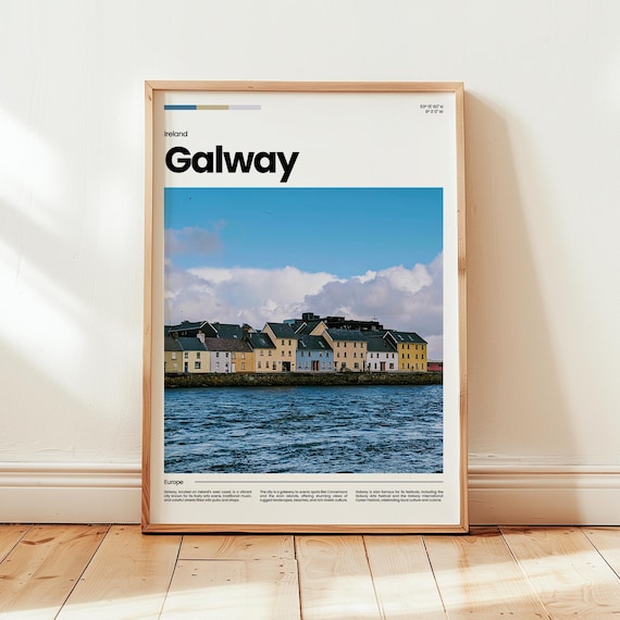 Galway Ireland Colorful Claddagh Waterfront Houses Scenic Poster