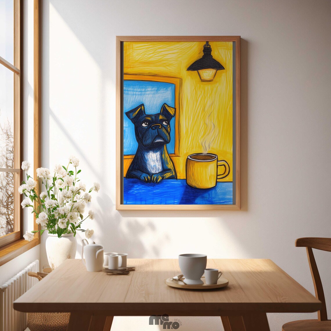 Bulldog Coffee, Whimsical Dog Art For Kitchen - Image 4