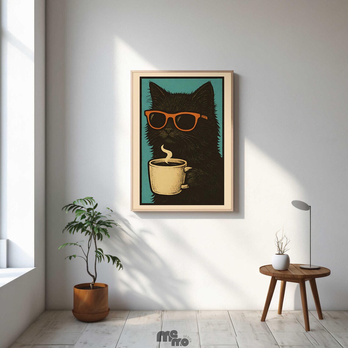 Maine Coon Drinking Coffee, Vintage Cat Art Print - Image 6