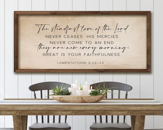 Steadfast Love Scripture Wall Art, Old Paper Style