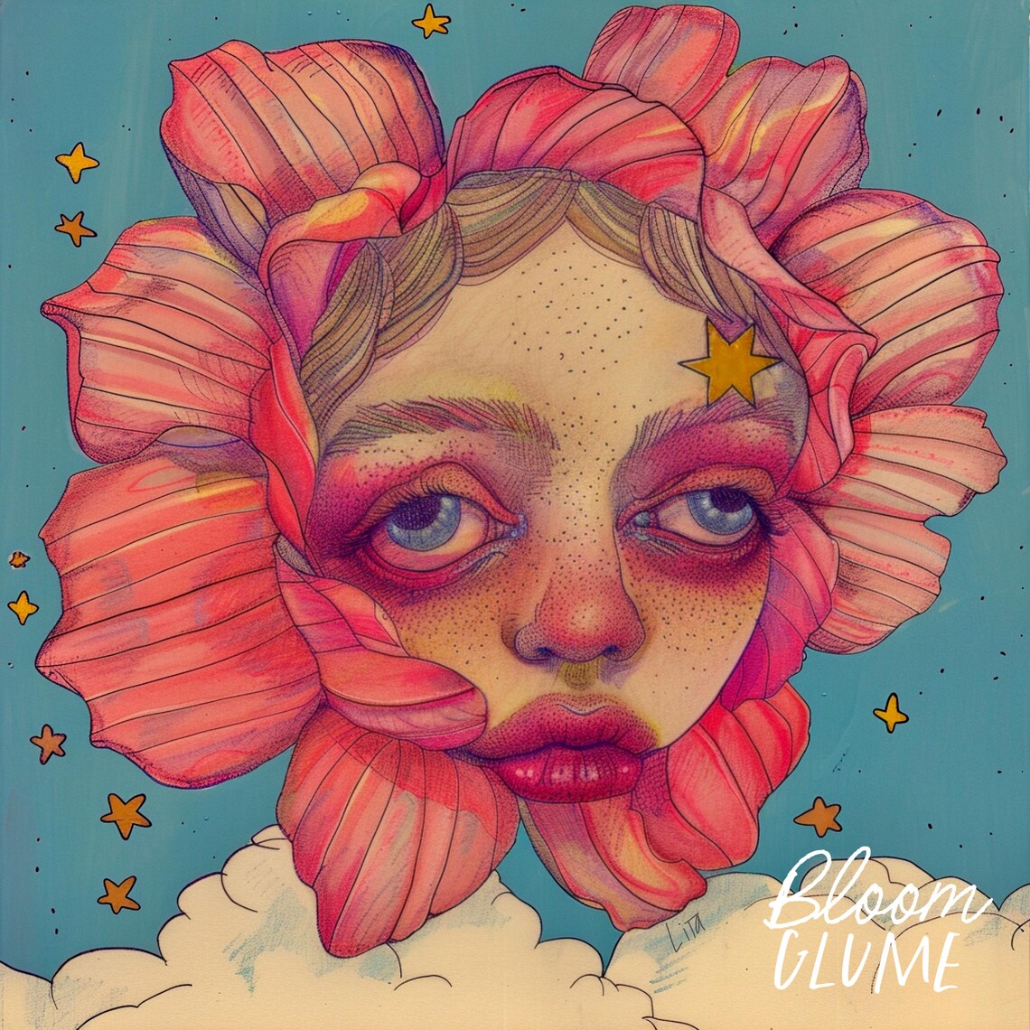 Ophelia Bloomies Series, Cottagecore Flower Art Print