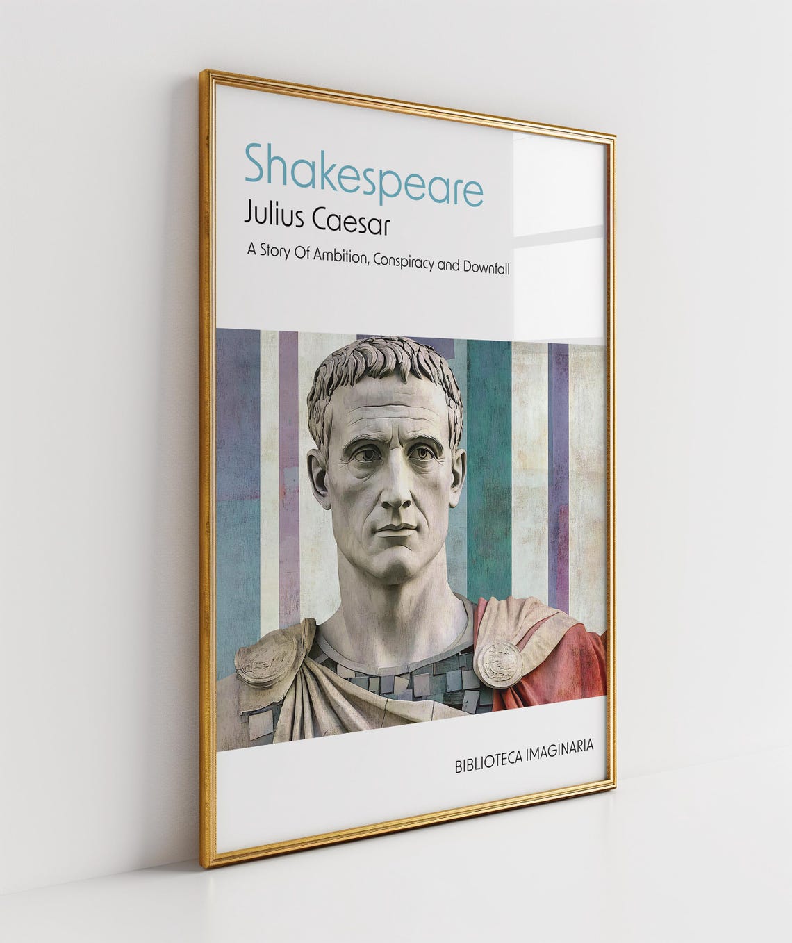 Shakespeare Julius Caesar Bust Classical Roman Tragedy Art Poster - Image 2