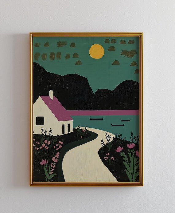 Five Scandi Prints Scandi Scenes Collection Folk Art Prints Scandi Style Scandi Art Nordic Art Hygge Style Scandi Decor Folk Art