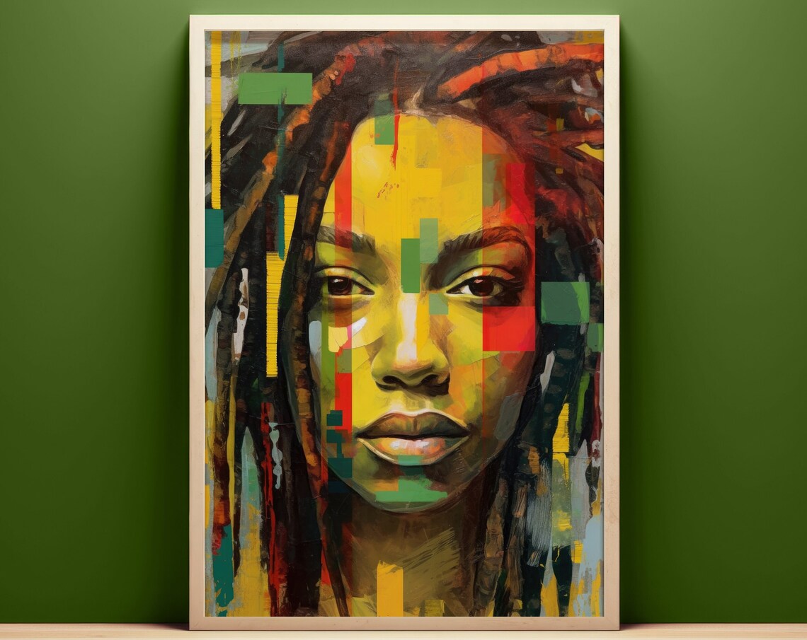 Jamaican Rasta Girl Poster, Reggae Pop Art - Image 4