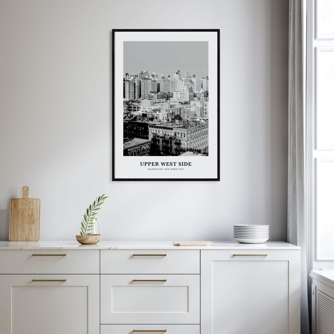 Upper West Side Manhattan Skyline Black and White Photo Poster - Image 2