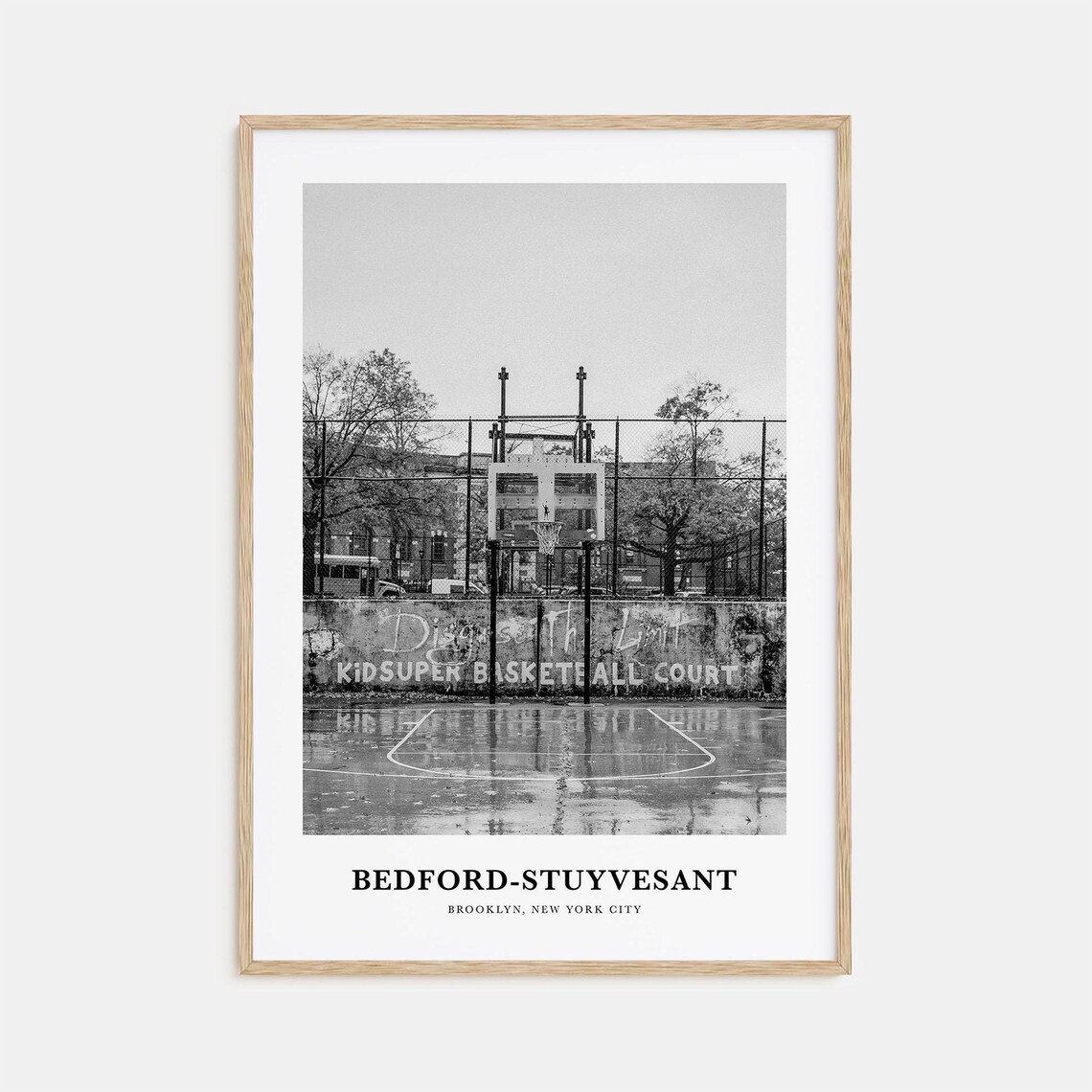 Bedford-Stuyvesant Brooklyn Weathered Basketball Court Street Poster