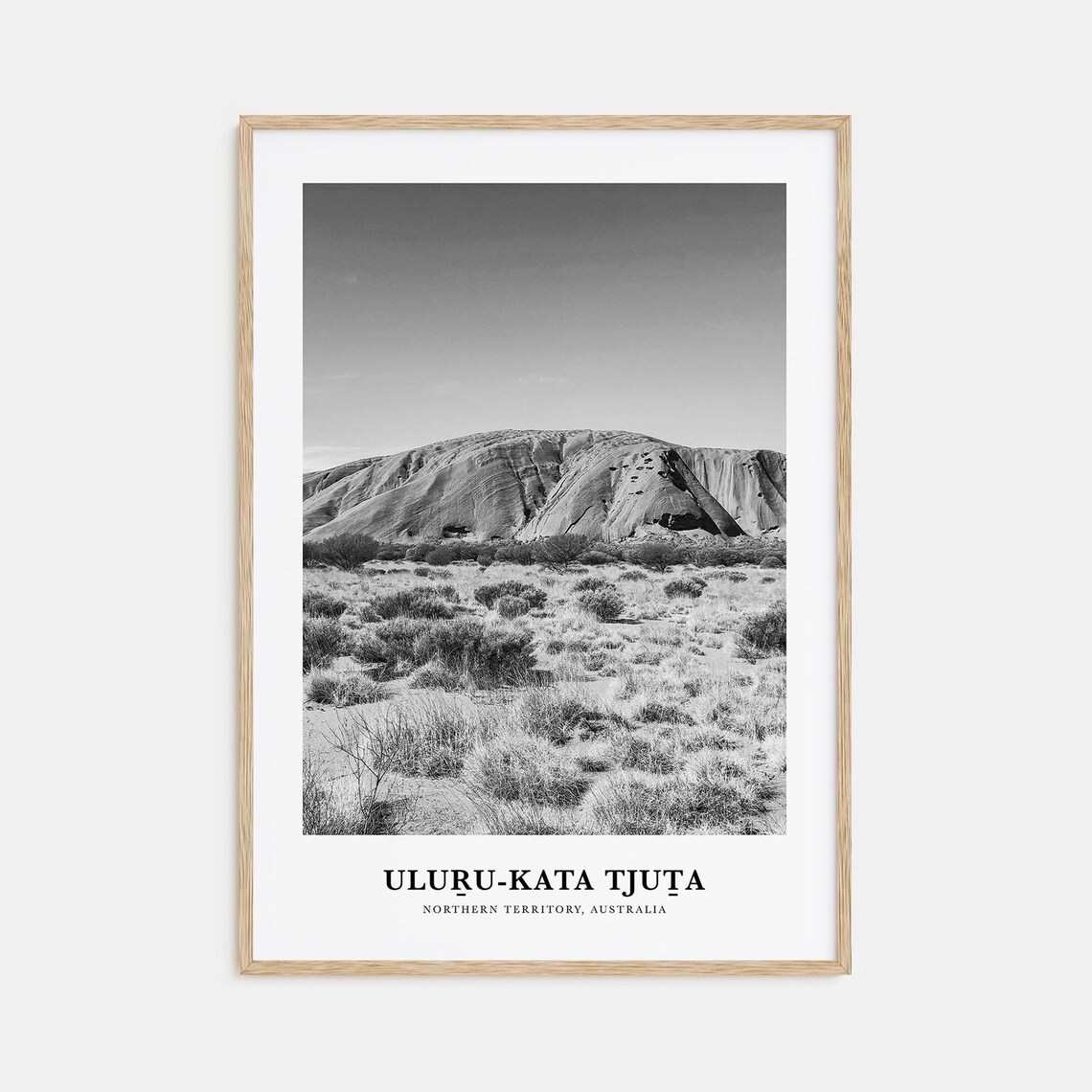 Uluru Kata Tjuta Northern Territory Outback Black White Poster