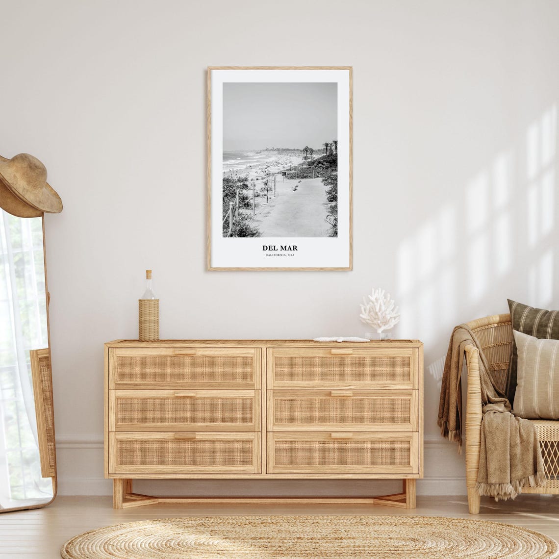 Del Mar California Sandy Beach Path to the Ocean Waves Poster - Image 3