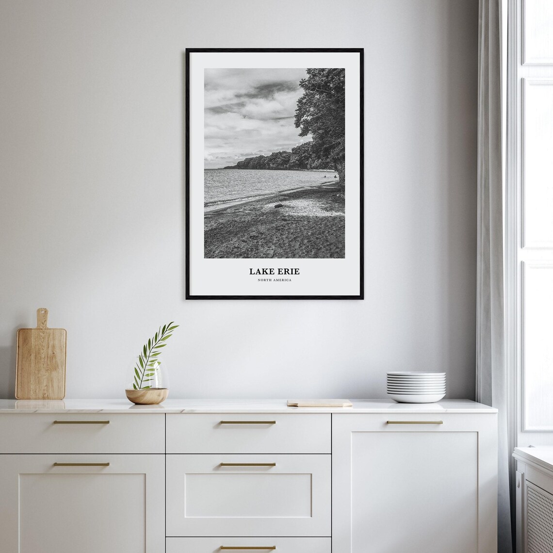 Lake Erie Quiet Tree Lined Shoreline Beach North America Travel Poster - Image 2