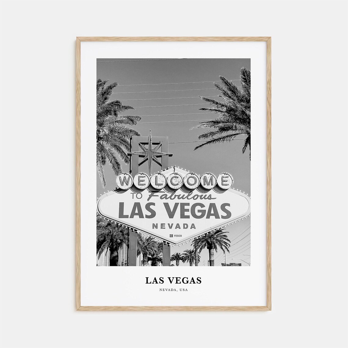 Las Vegas Nevada Famous Welcome Sign Black And White Travel Poster