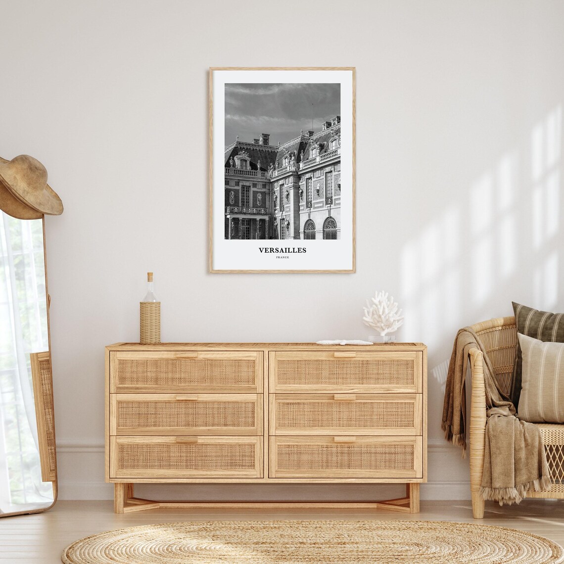 Versailles France Monochrome Palace Royal Architecture Art Poster - Image 3