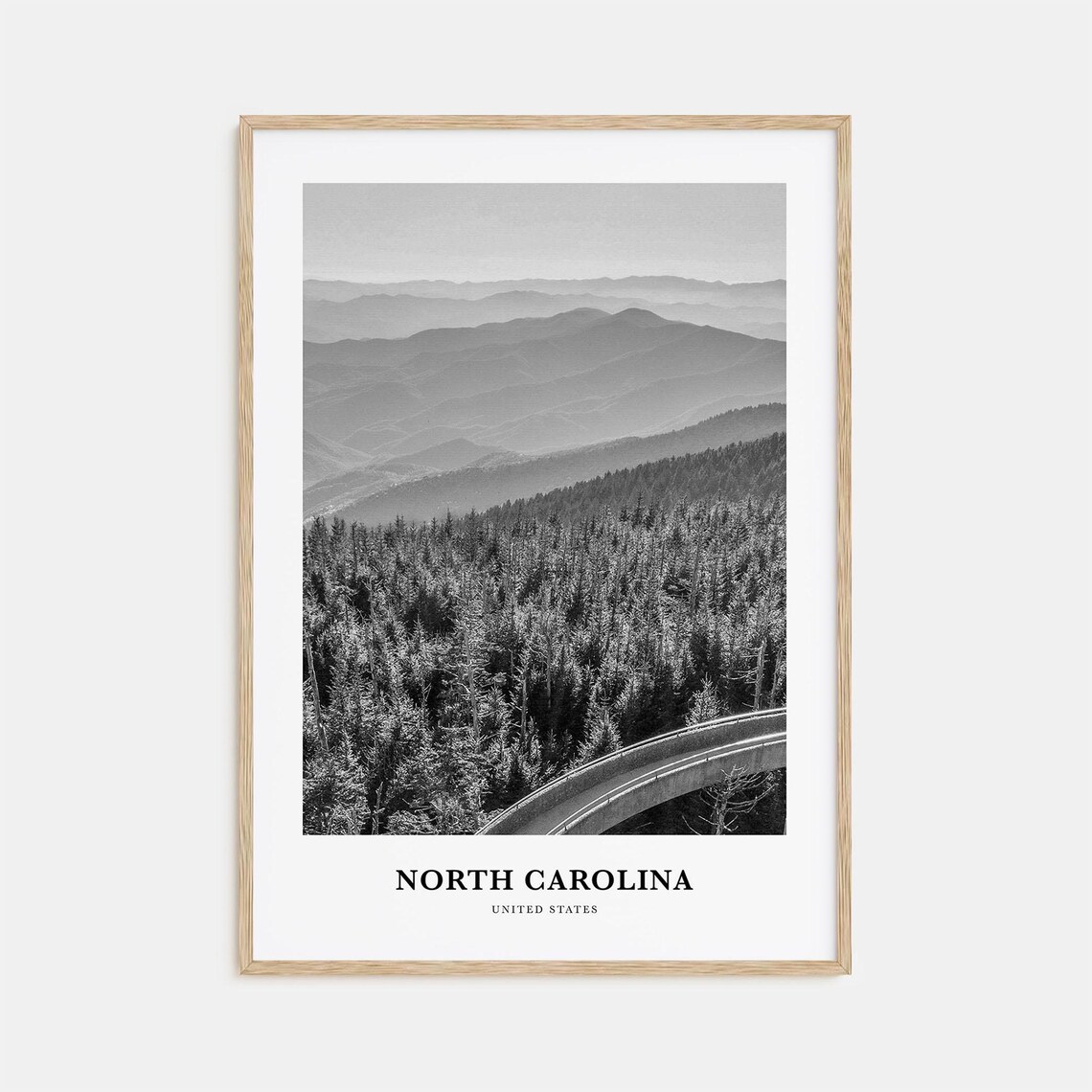 North Carolina Mountain Road Overlook with Smoky Vista Poster