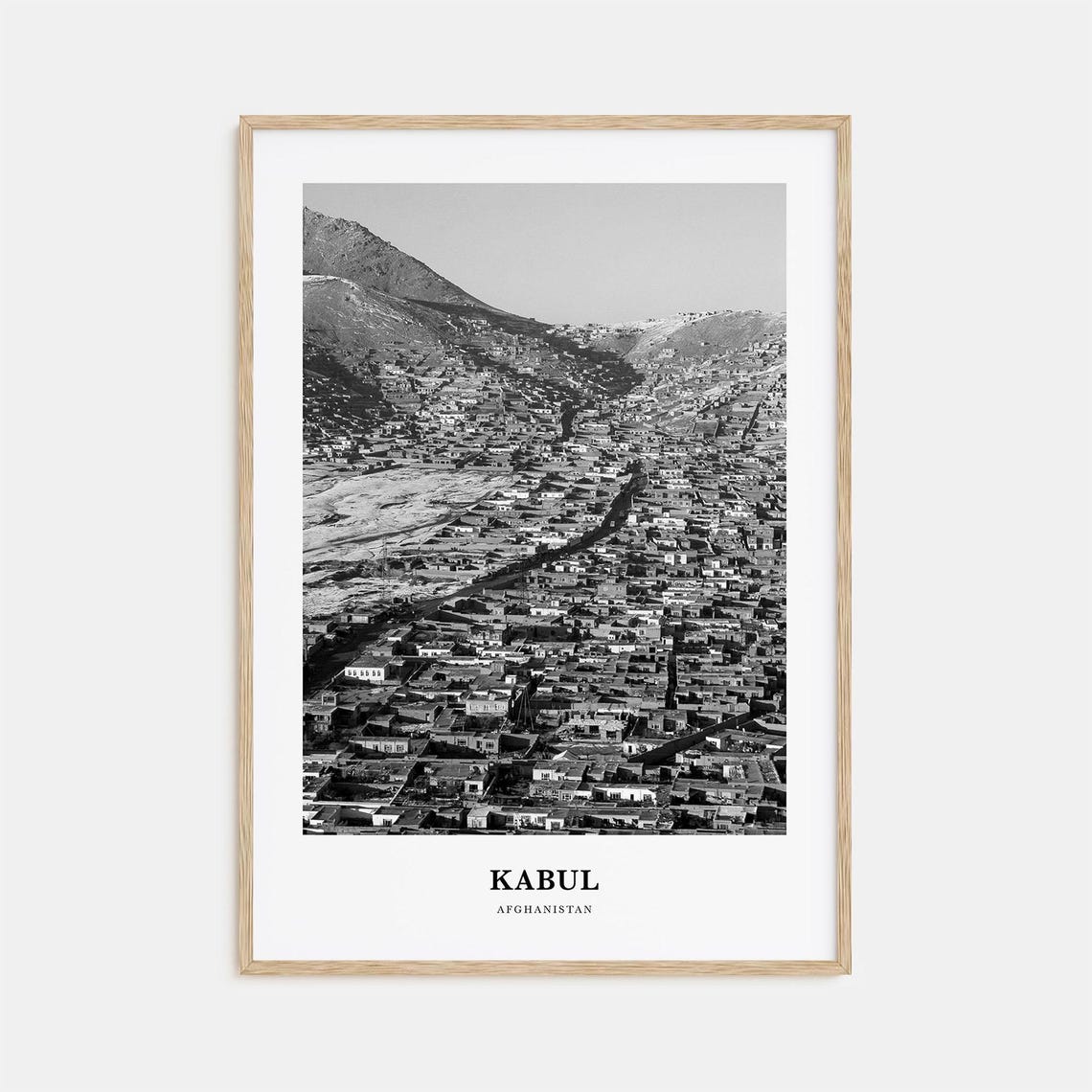 Kabul Afghanistan Old City Black White Photography Art Poster