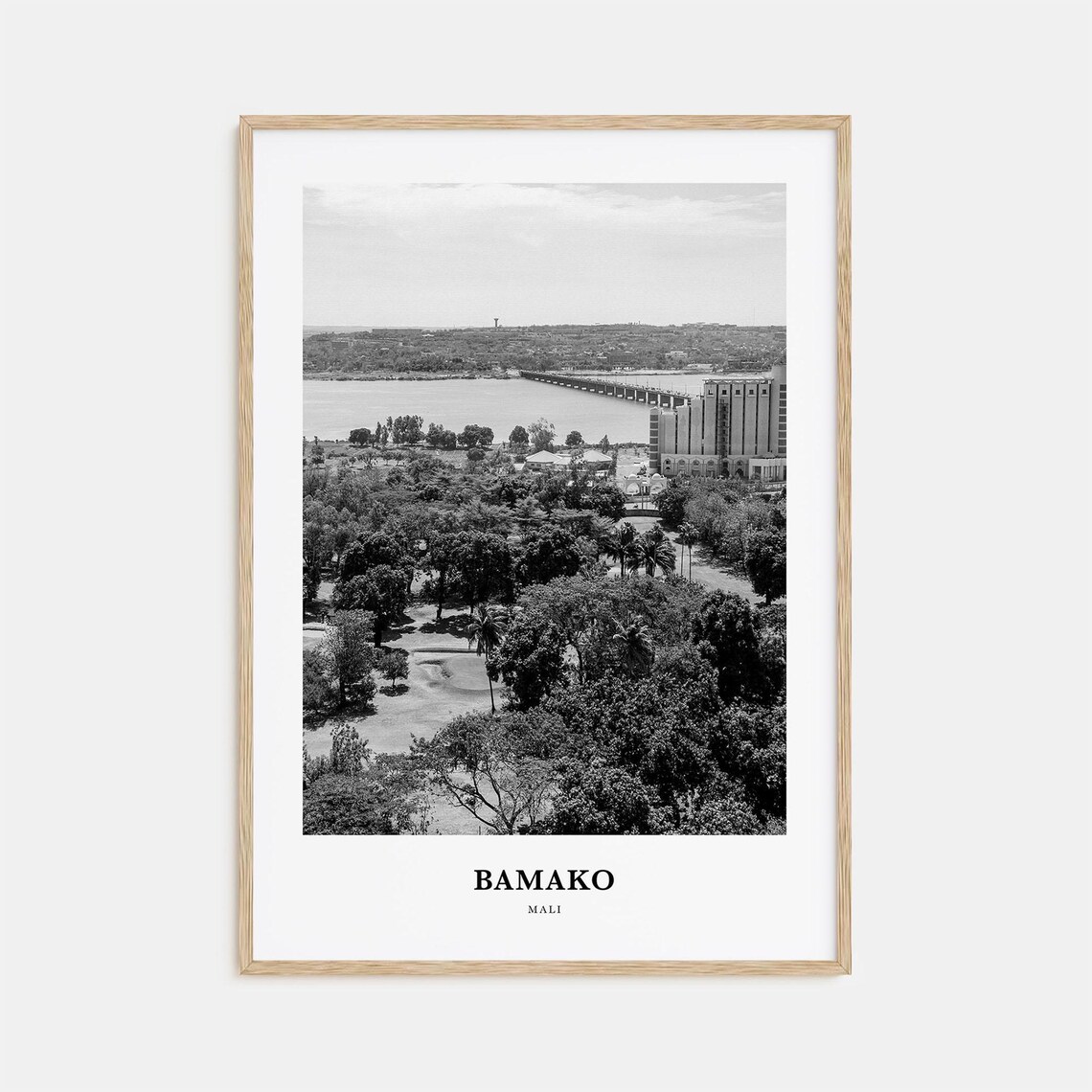 Bamako Mali City View Over The Niger River And Bridge Travel Poster