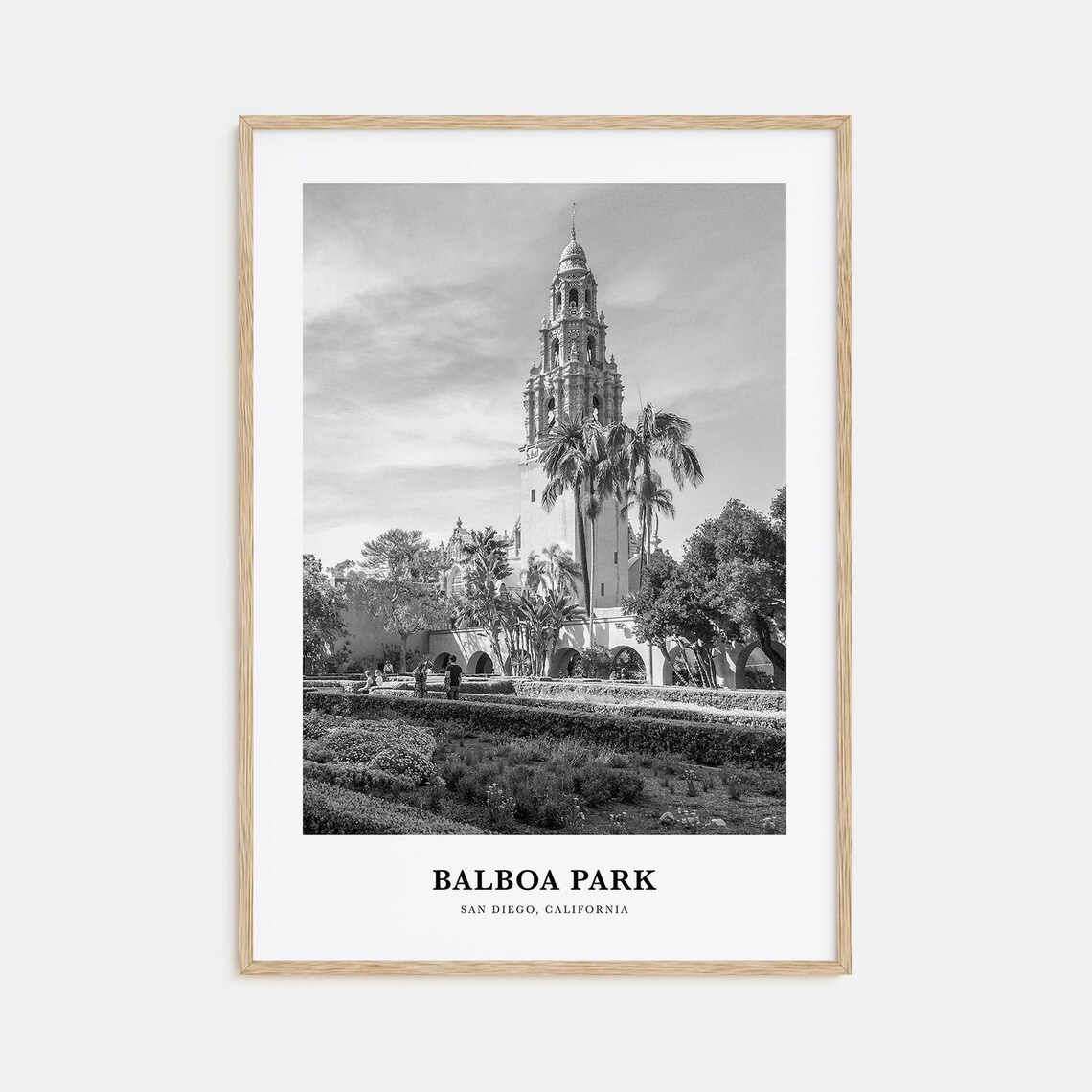 Balboa Park San Diego California Tower Black and White Poster