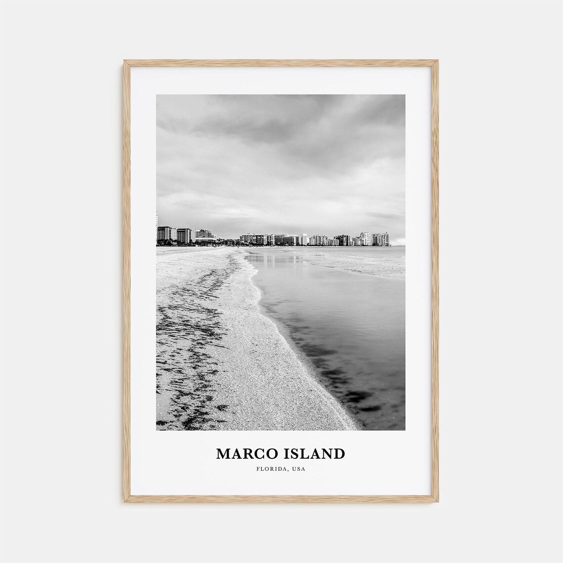 Marco Island Florida Sandy Beach Calm Water Skyline Photo Poster