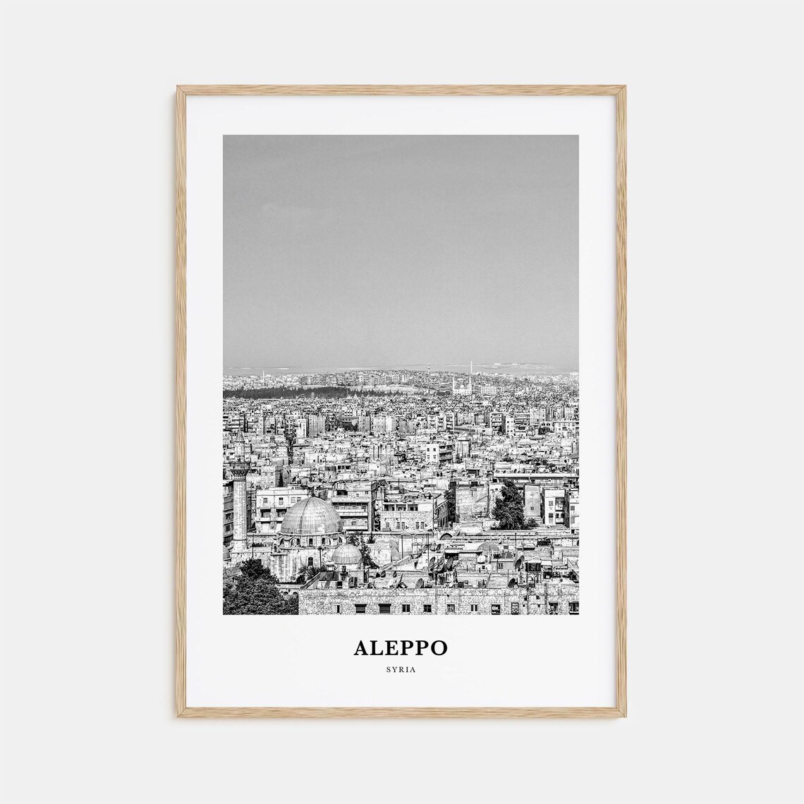 Aleppo Syria Old City Panorama With Dome and Minaret Skyline Poster