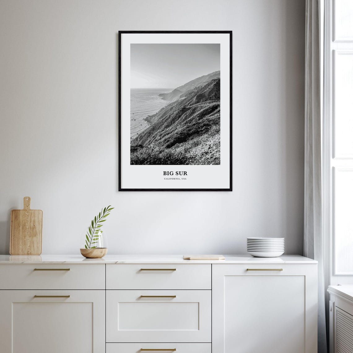 Big Sur California Rugged Mountain Coastline Pacific Ocean Art Poster - Image 2