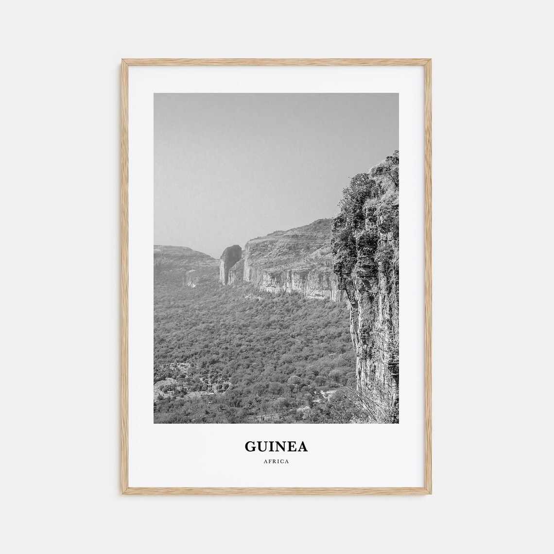 Guinea Africa Rocky Plateau Canyon Black and White Photo Poster