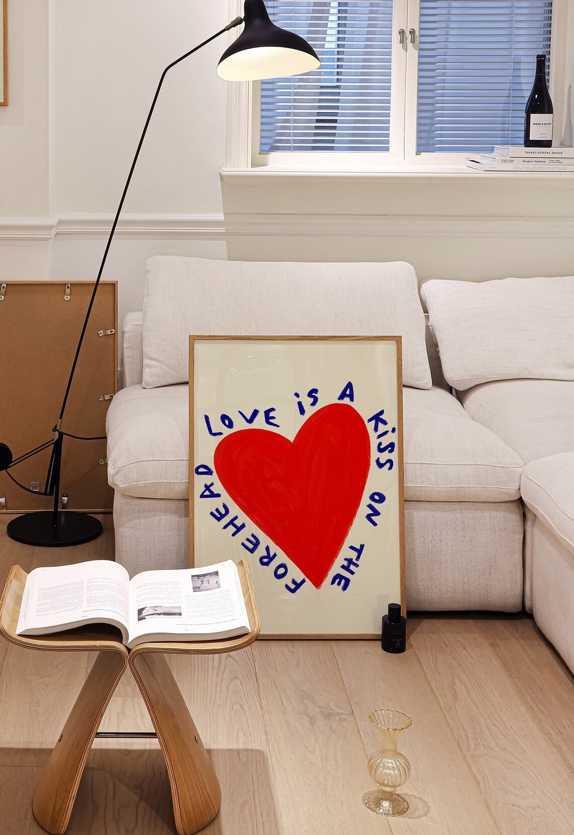 Love Heart Red And Blue Art Print, Modern Decor - Image 3