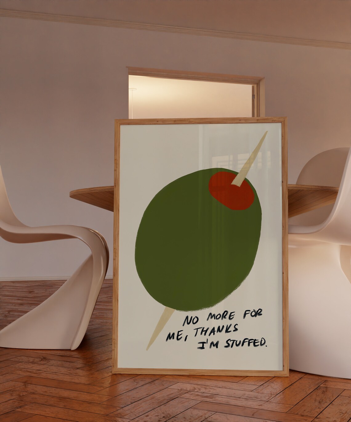 Stuffed Olive Funny Mid Century Kitchen Poster - Image 2