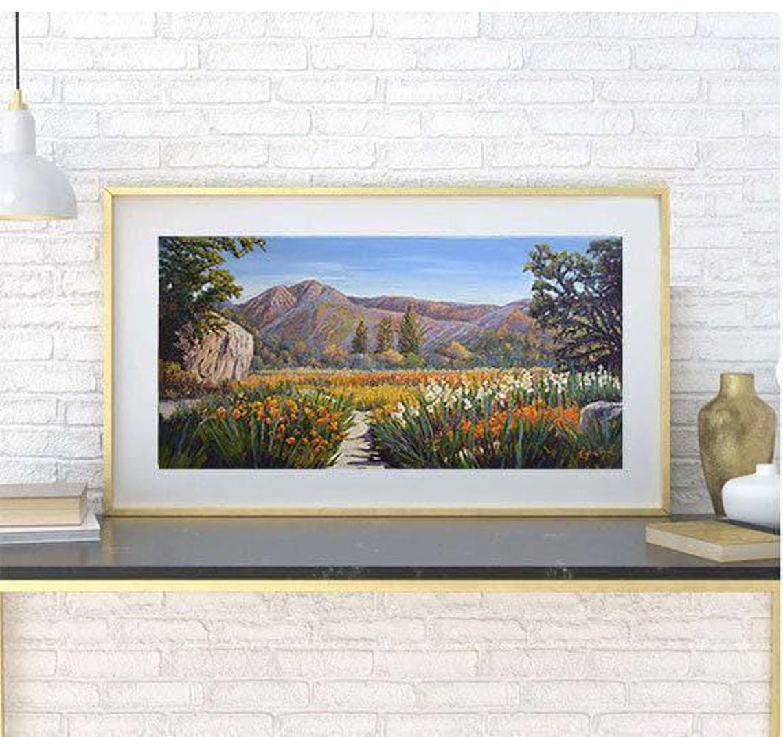 Santa Barbara Wildflower Meadow Mountain View Landscape Poster - Image 4