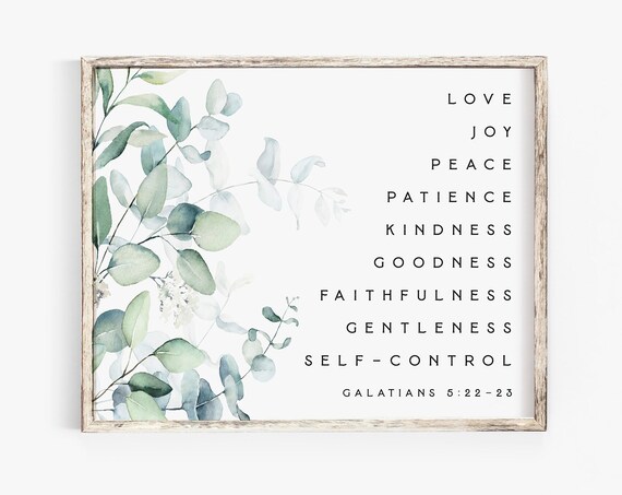 Fruit of the Spirit Galatians 5:22-23 Eucalyptus Botanical Poster