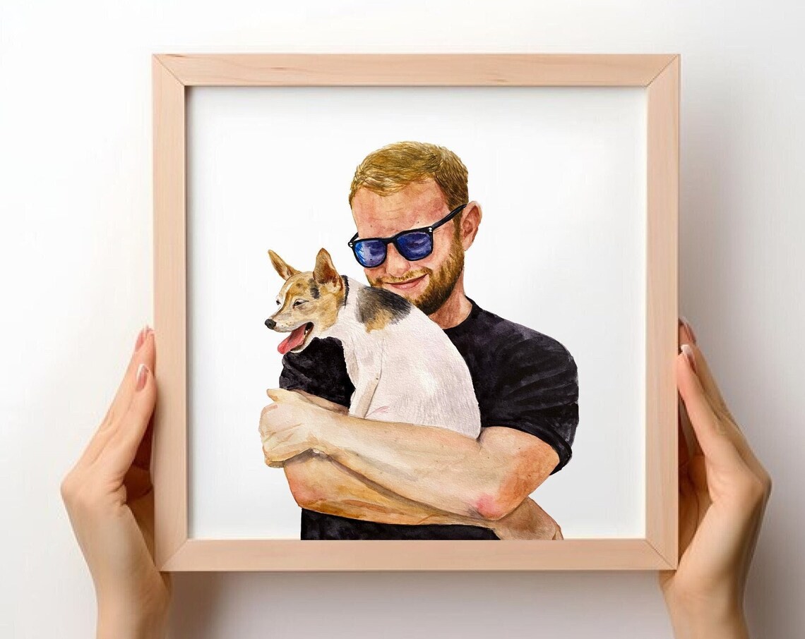 Custom People Portrait With Owner, Watercolor