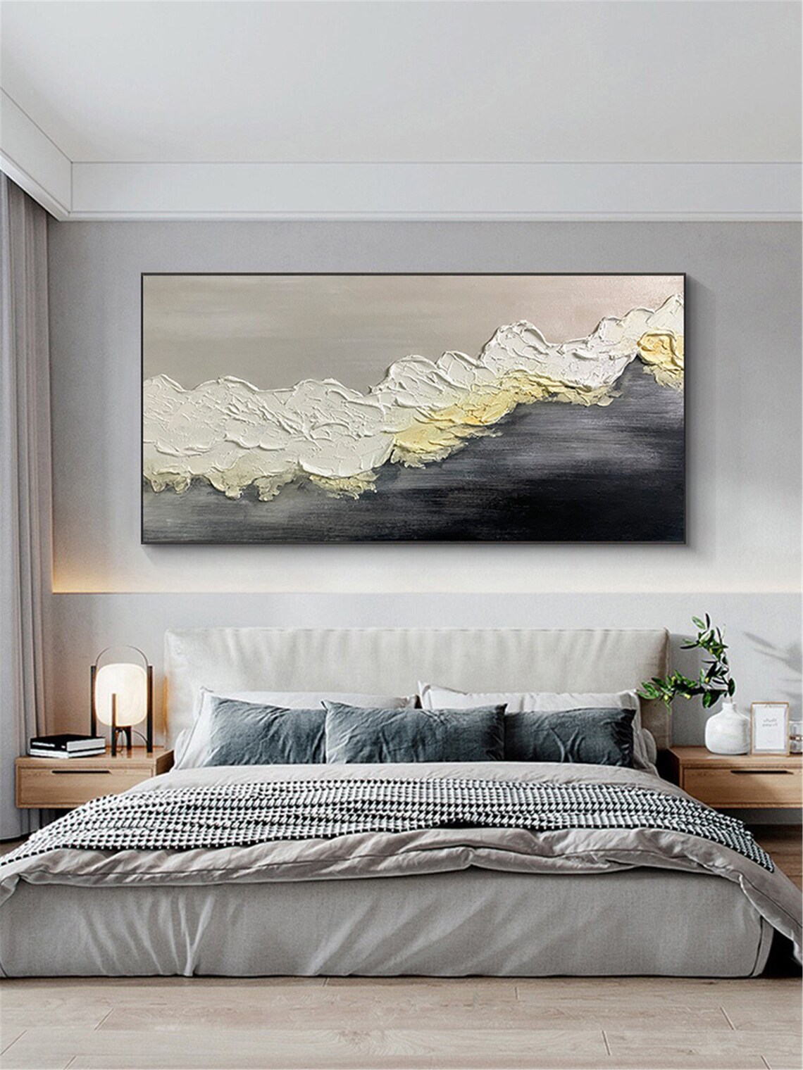 White Foam Wave Cresting Over Dark Sea Textured Ocean Wall Art Poster - Image 3