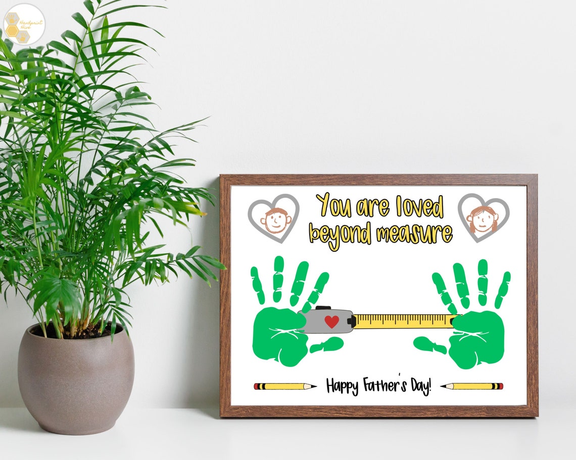 Tape Measure Fathers Day Handprint Craft Art Print - Image 3