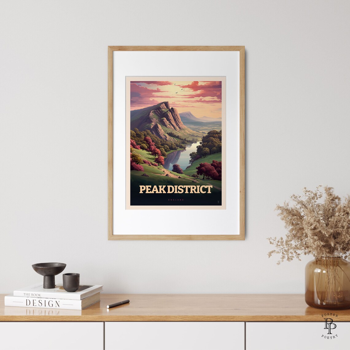 Peak District Vintage Travel Poster, Lake House Decor - Image 3