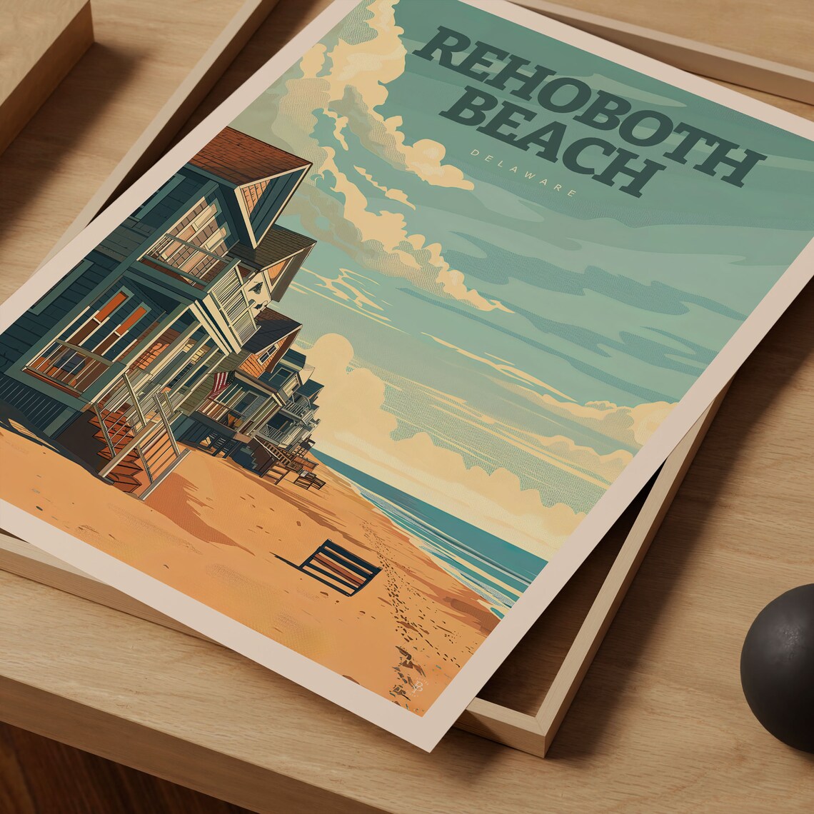 Rehoboth Beach Trendy Travel Poster, Delaware - Image 2