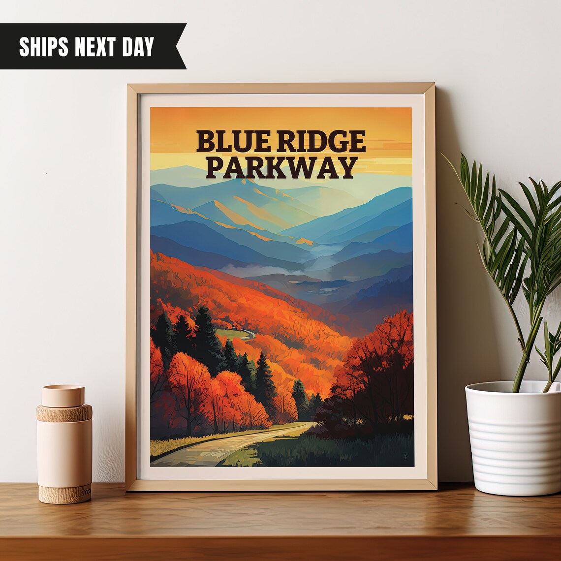 Blue Ridge Parkway Travel Poster, North Carolina Art